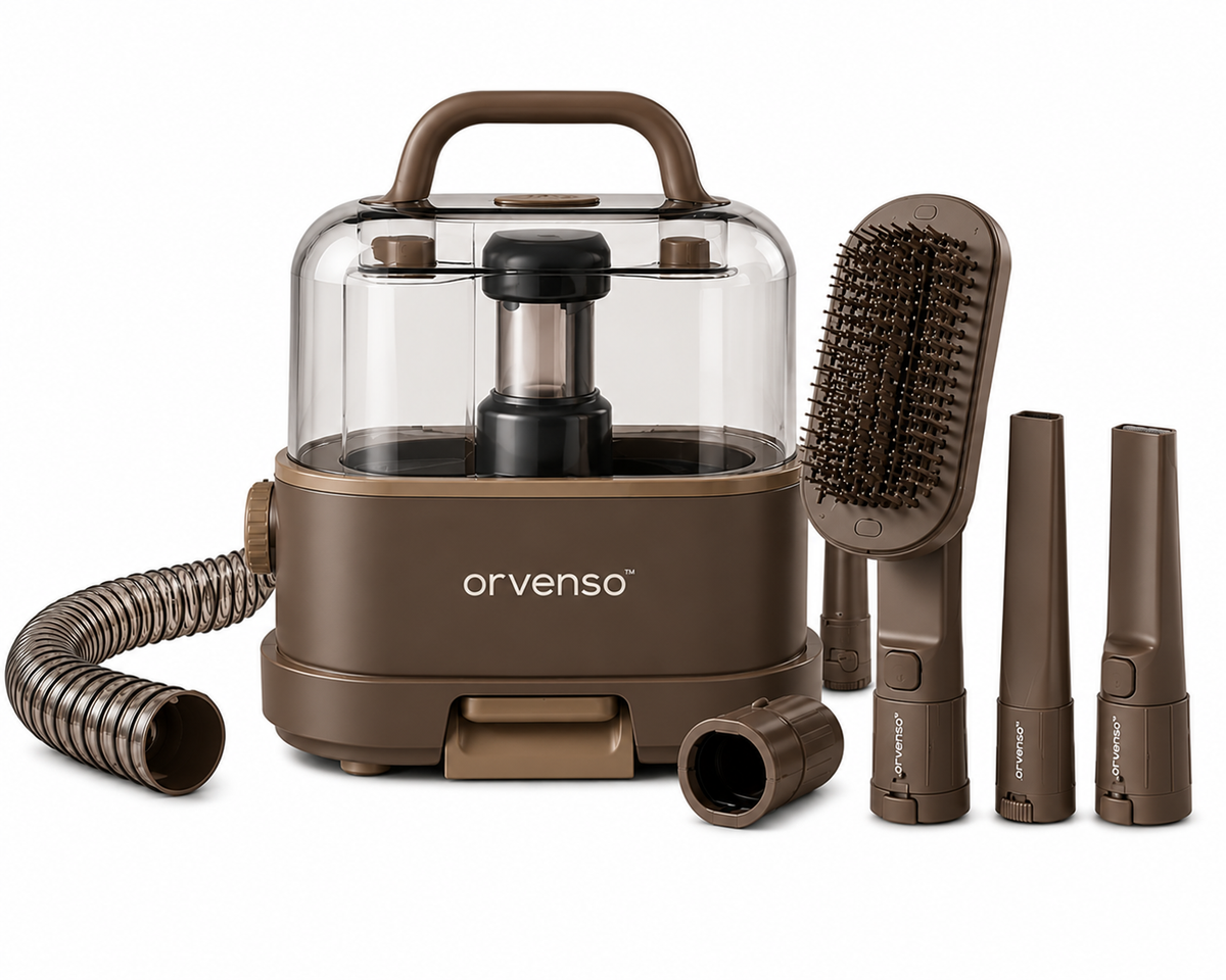 Orvenso™ 6-in-1 Professional Pet Grooming Vacuum Kit Groom. Vacuum. Love.