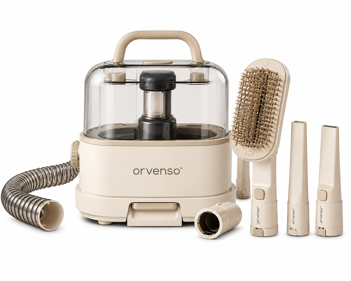 Orvenso™ 6-in-1 Professional Pet Grooming Vacuum Kit  Groom. Vacuum. Love.