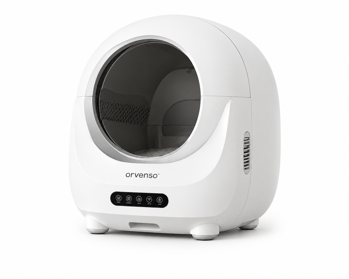 Orvenso™ Smart Self-Cleaning Cat Litter Box  A Cleaner Litter Box. Every Time.