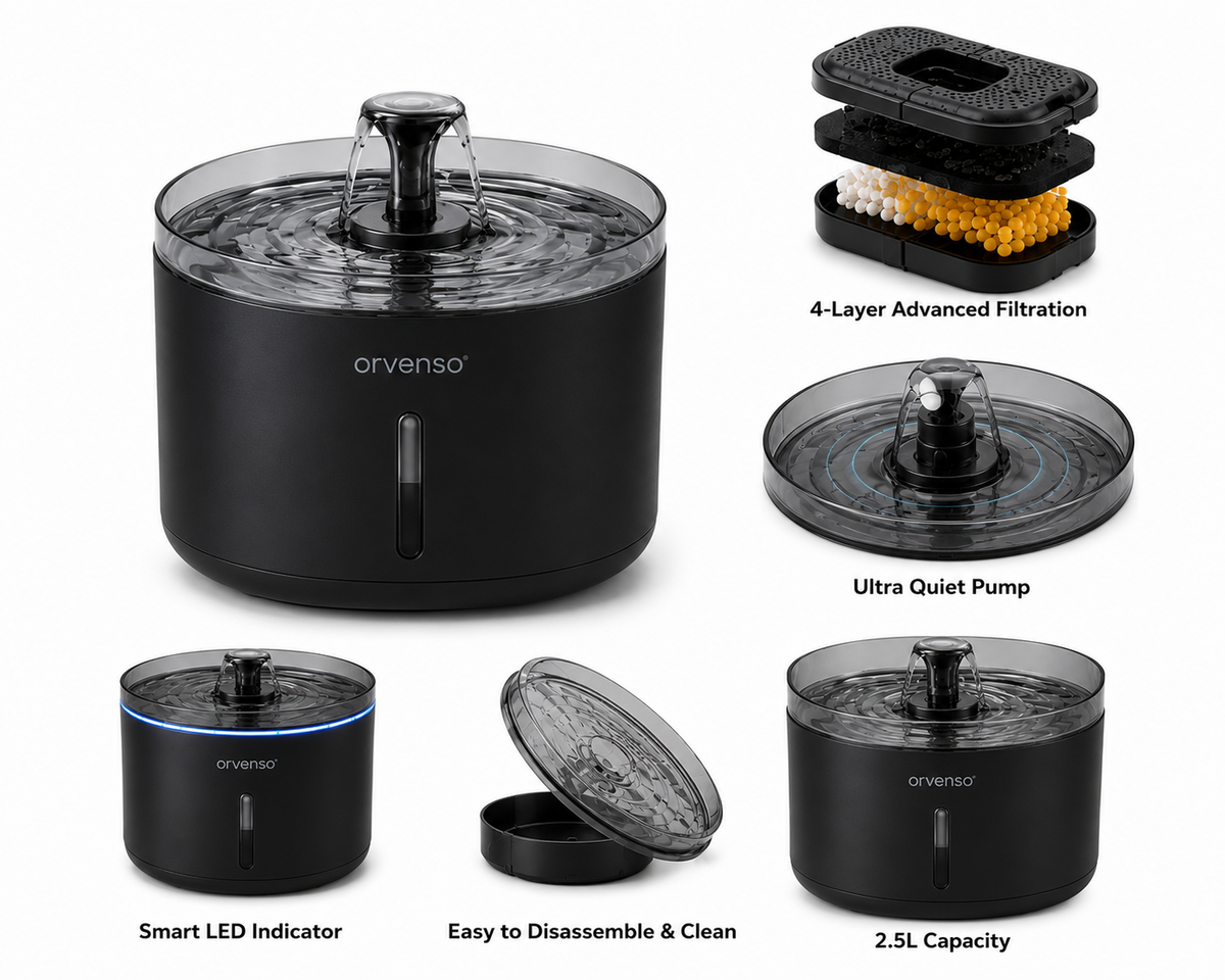 Orvenso™ Smart Flow Pet Water Fountain  Fresh Water. Healthier Pets.
