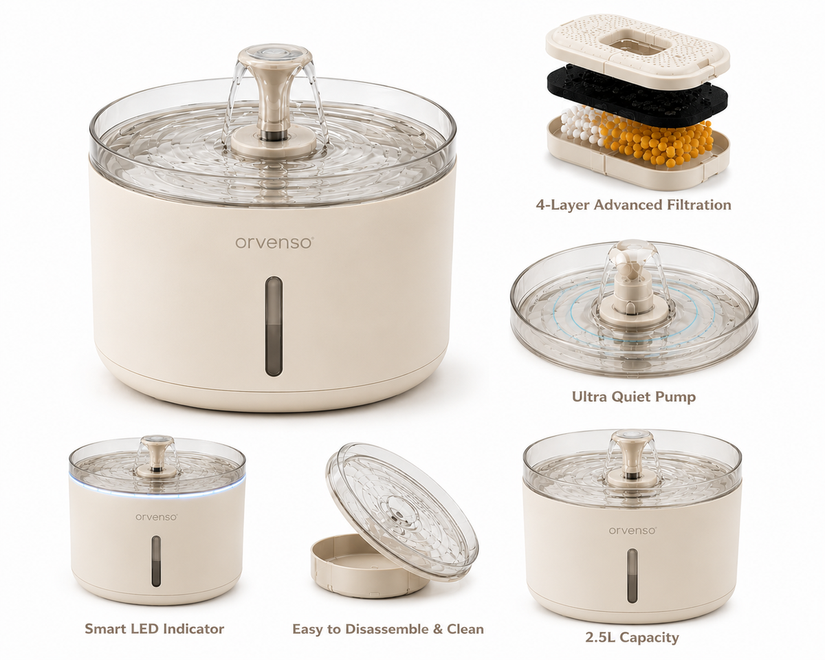 Orvenso™ Smart Flow Pet Water Fountain  Fresh Water. Healthier Pets.